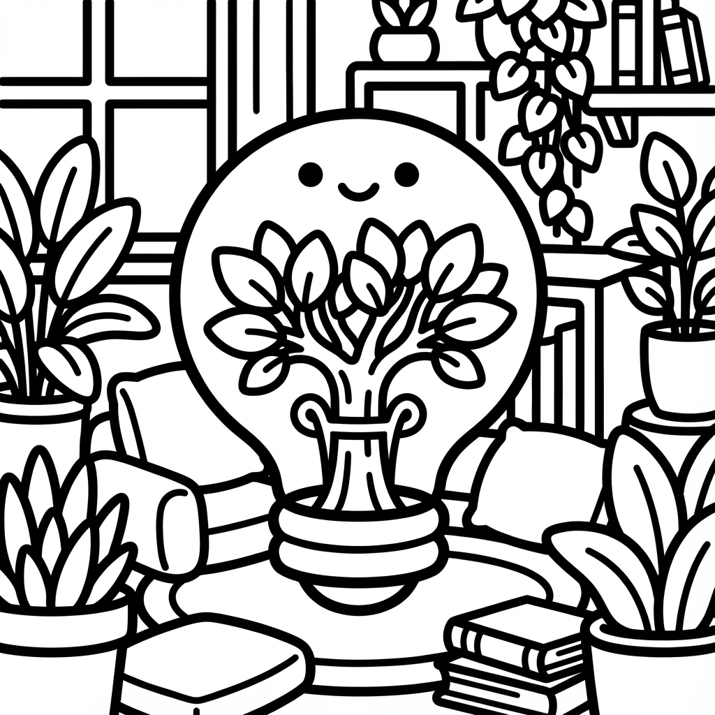 A cute octopus wearing a scuba helmet inside a fishbowl, perfect for bold line coloring pages and thick line coloring pages printable.